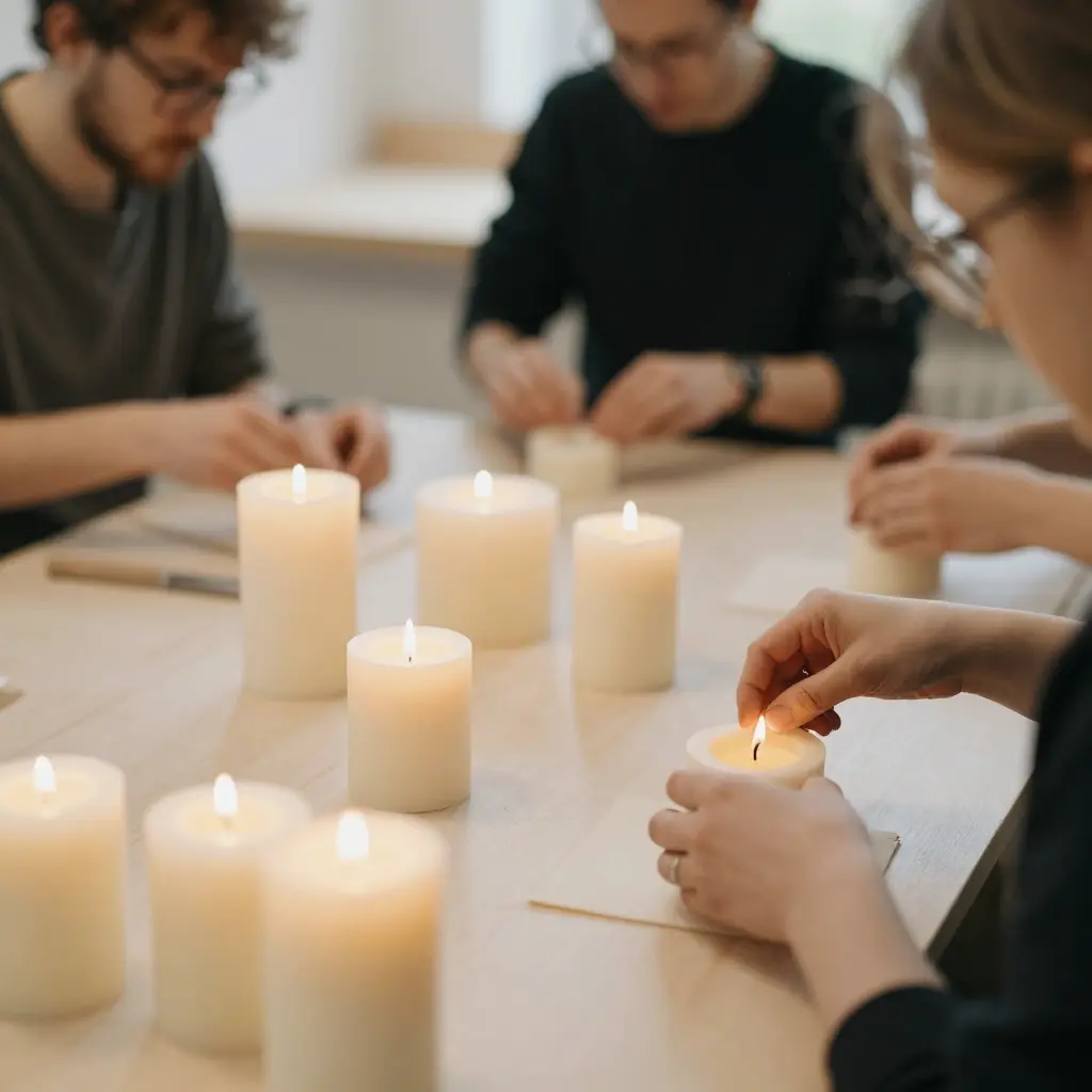 Team bei Kerzengiessen Workshop